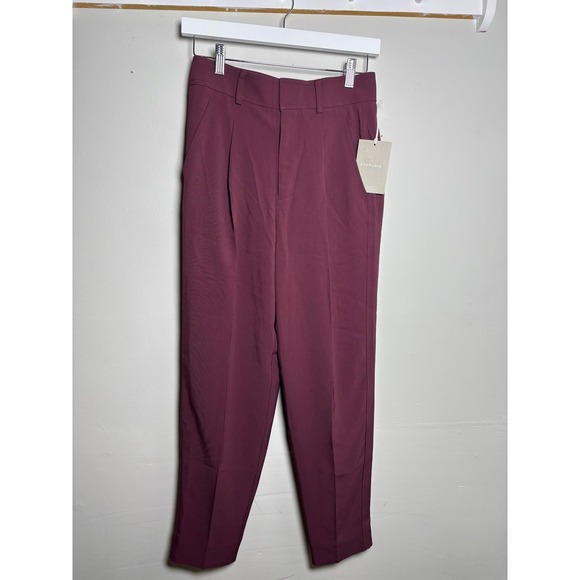 Everlane Pants - Everlane Italian GoWeave Tapered Pants Burgundy Women's Size 00 NWT